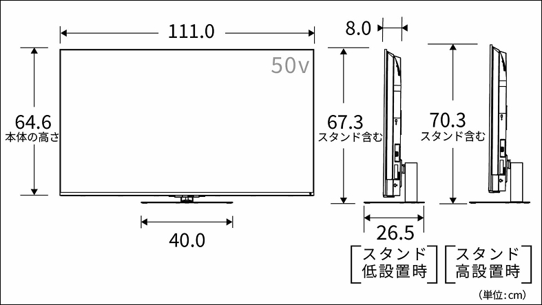 正面図_側面図_レグザ