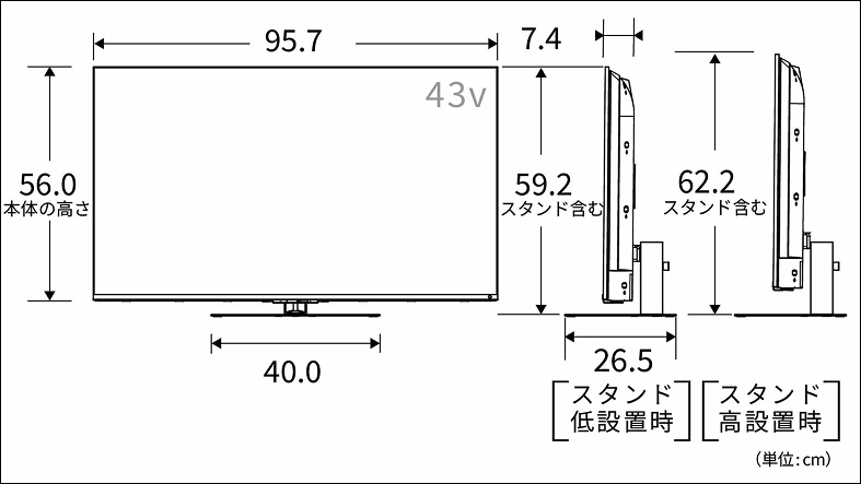 正面図_側面図_レグザ
